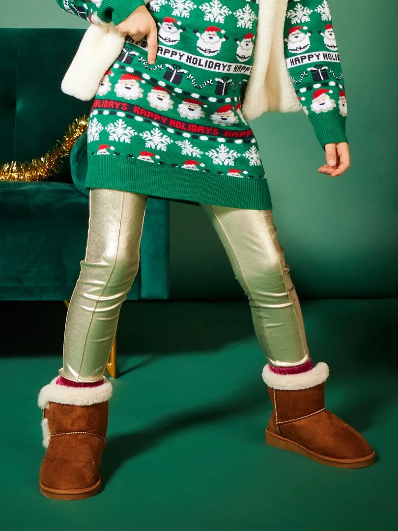 Legging long brillant Doré