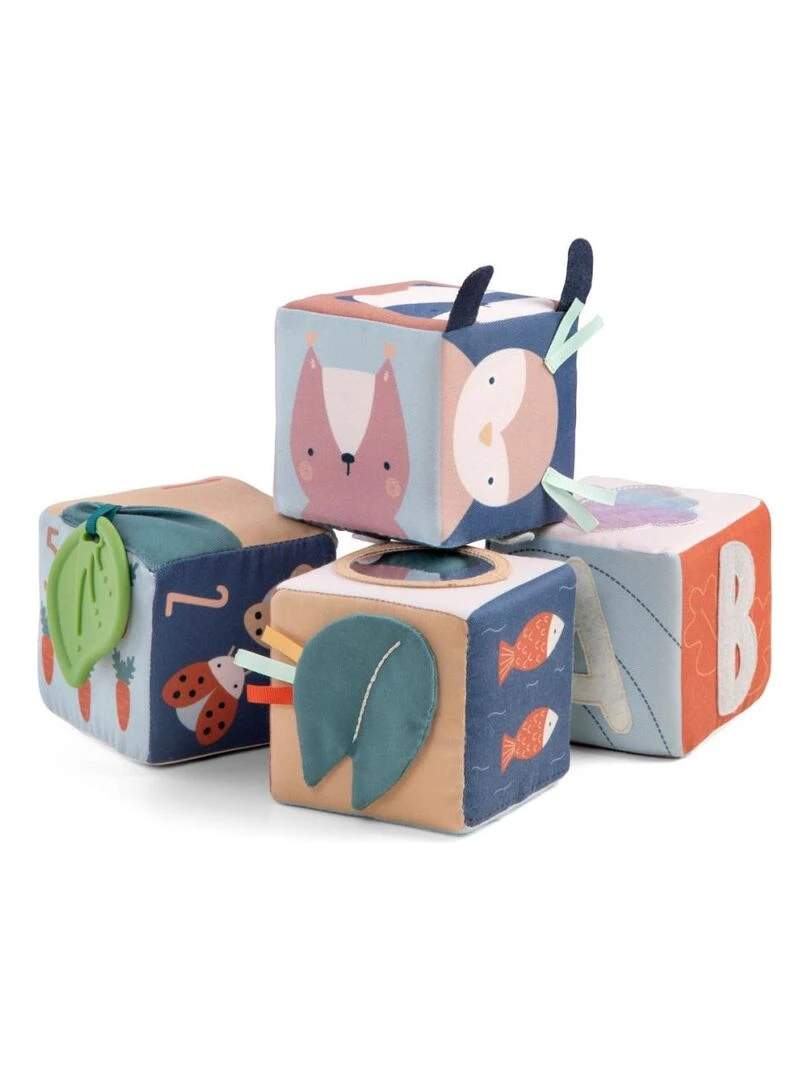 Blocs souples pour bébé Woodland (4pcs) Sebra Multicolore