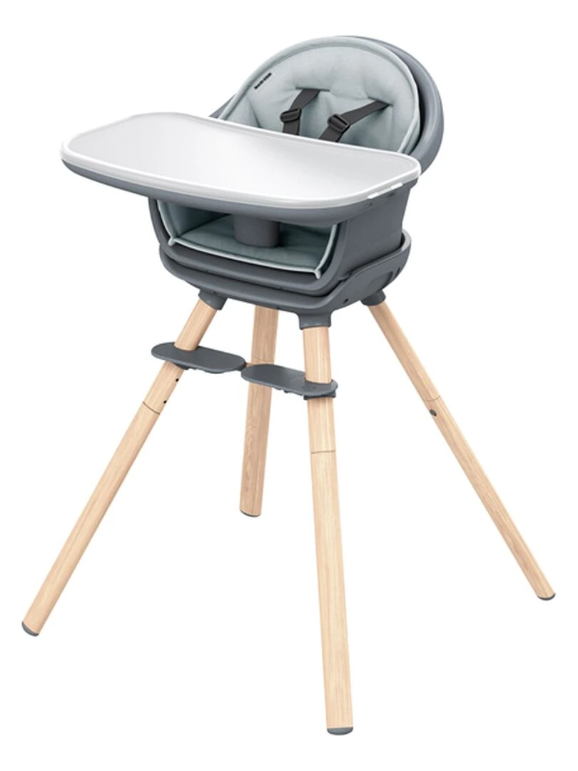 MAXI COSI Moa Chaise haute évolutive 8 en 1 : Réhausseur/Tabouret/Bureau Beyond Graphite Gris Gris