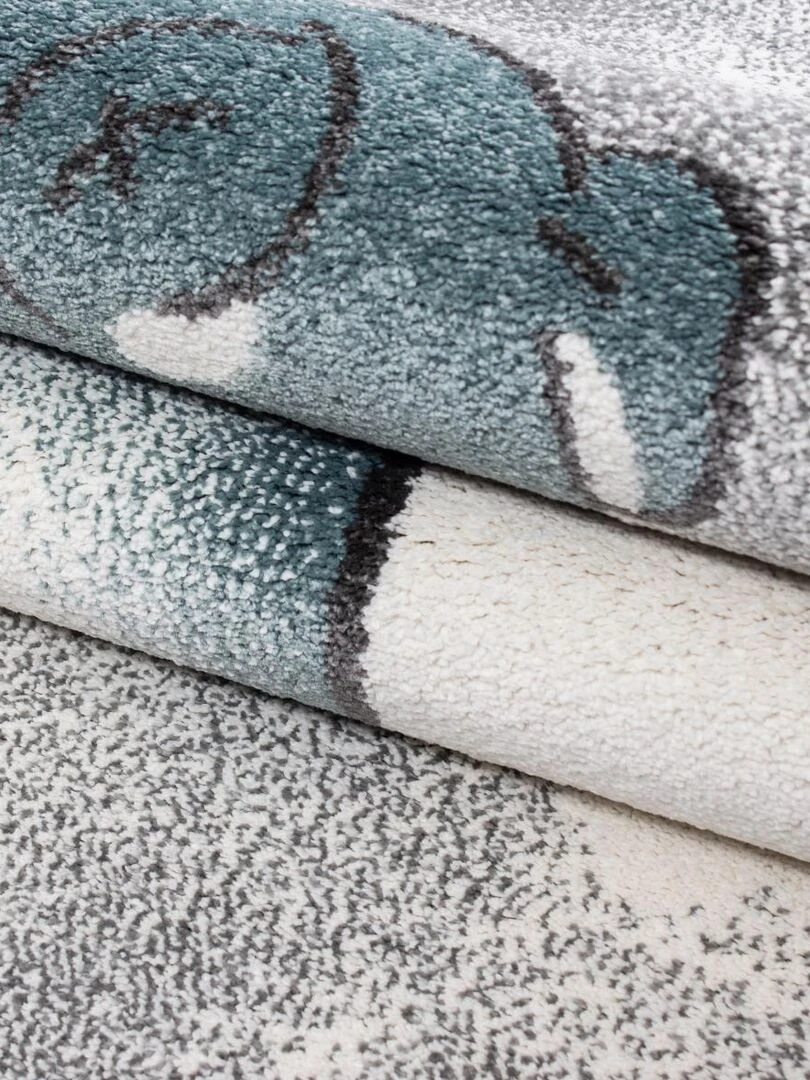Tapis enfant KID'S SKY en polypropylène doux et soyeux OEKO TEX® Bleu