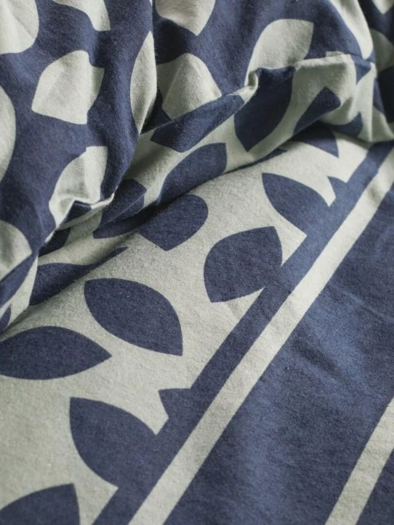 Housse de couette flanelle Today 2.17 + taie(s) 100% coton Bleu