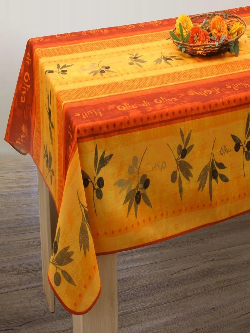 Nappe Anti taches Olivo Rouge   Carrée 150 x 150 cm   Rouge