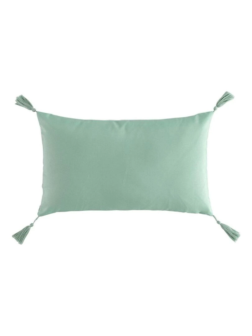 Coussin déhoussable pompons 30x50 cm Beautiline   Vert