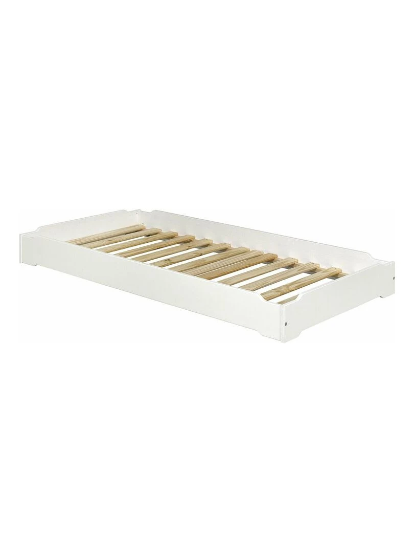 Pack 2 lits empilables et 2 matelas Jelly AKITEN RETAIL Blanc Blanc