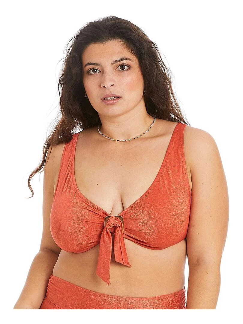 Haut de maillot de bain à armatures MAUI Camille Cerf & Pomm'Poire Orange
