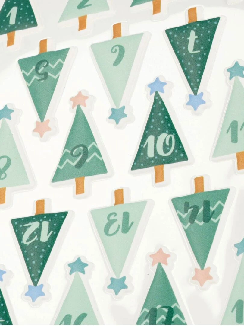 Stickers Puffies pour Calendrier de l'Avent   Sapins   N/A