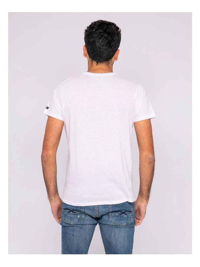 T shirt col rond pur coton organique WAMASSOU   Blanc
