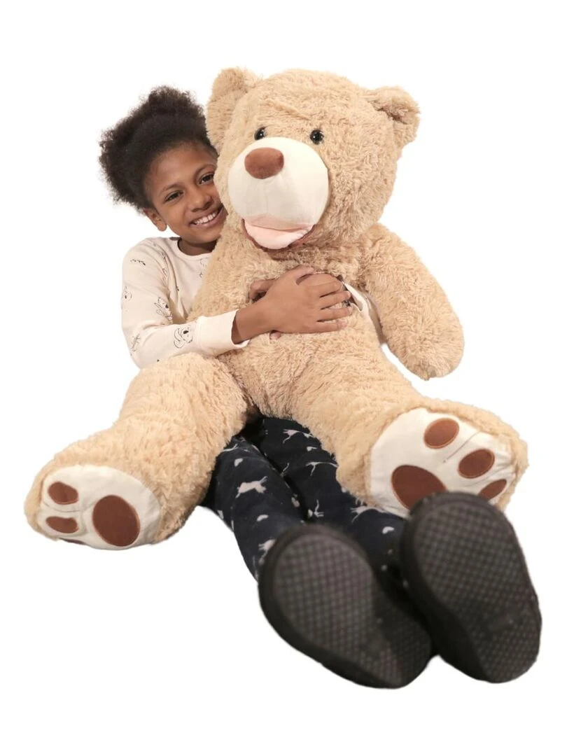 Peluche Nounours Géant 100 cm   Doux et Moelleux   Câlins Réconfortants   Bananair   Beige