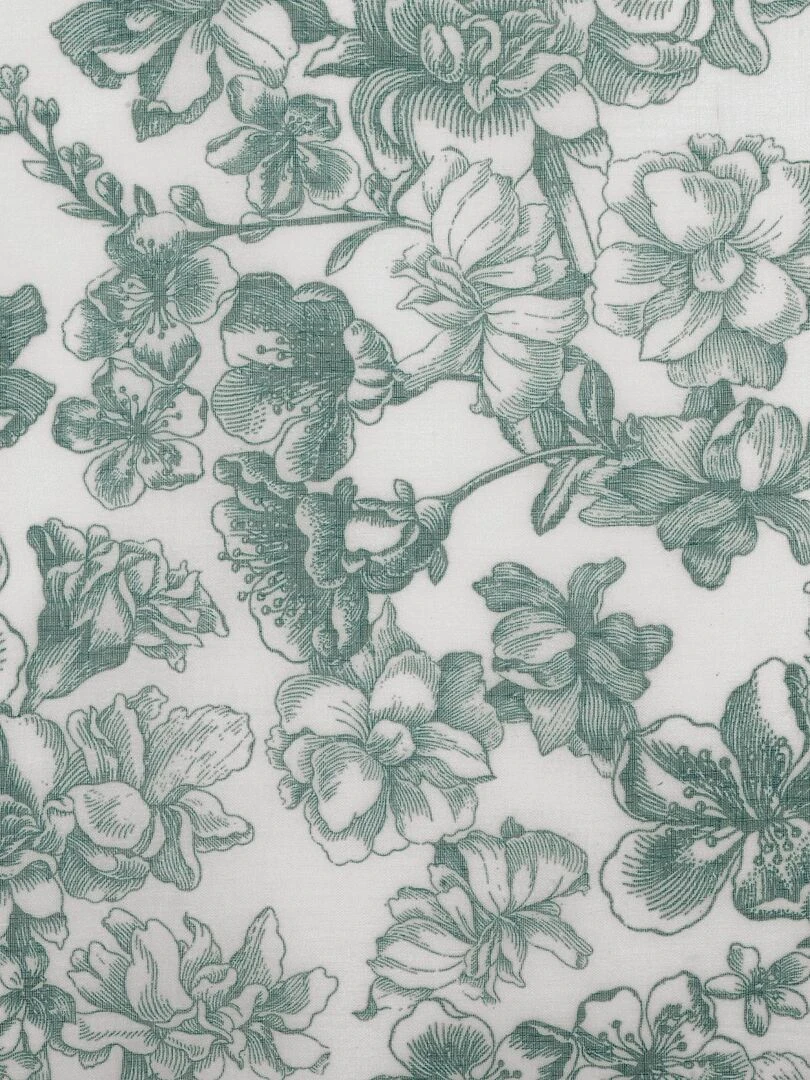 Voilage imprimé floral Vert