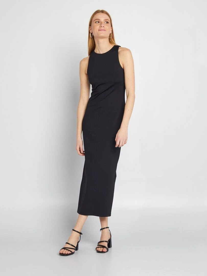 Robe longue moulante noir