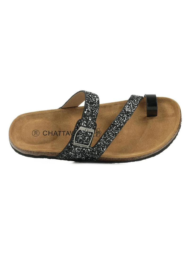 Sandales Chattawak Magaly   Noir Argenté