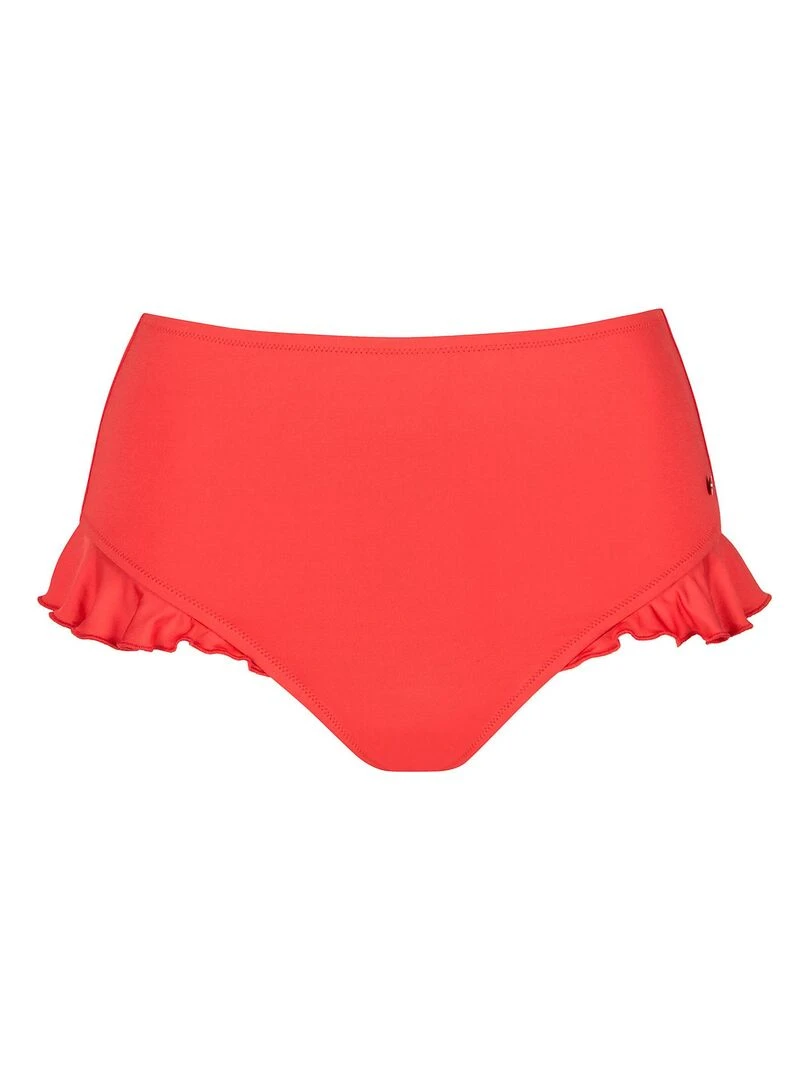 Bas maillot slip de bain échancré taille haute Kenya   Rouge