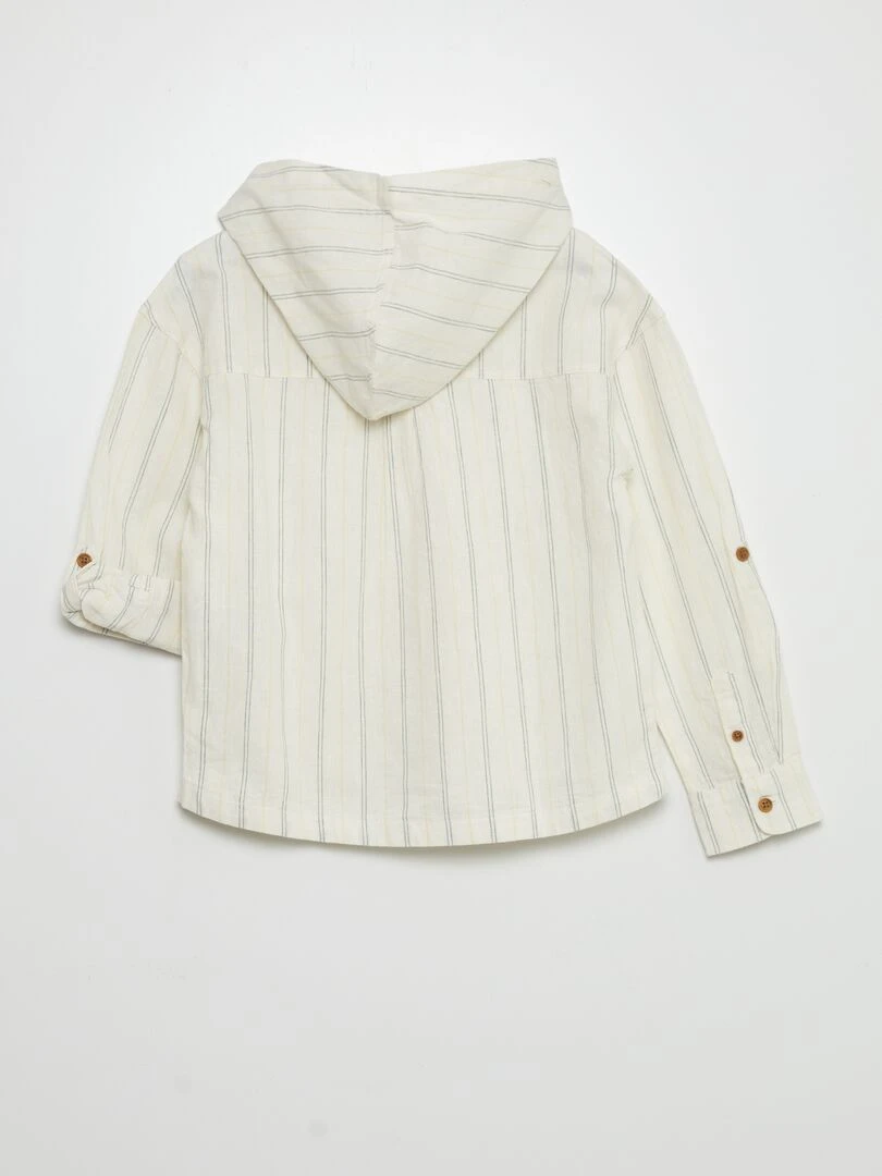 Chemise en lin et coton Blanc