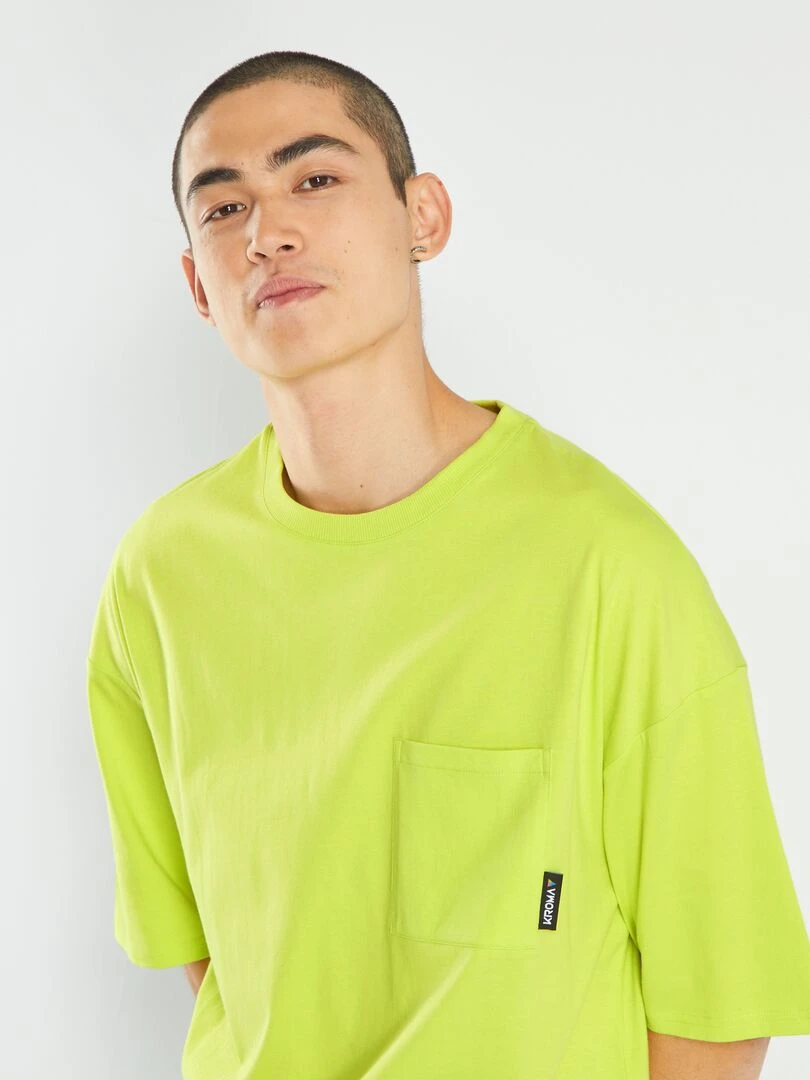 T shirt oversize en jersey   Jaune