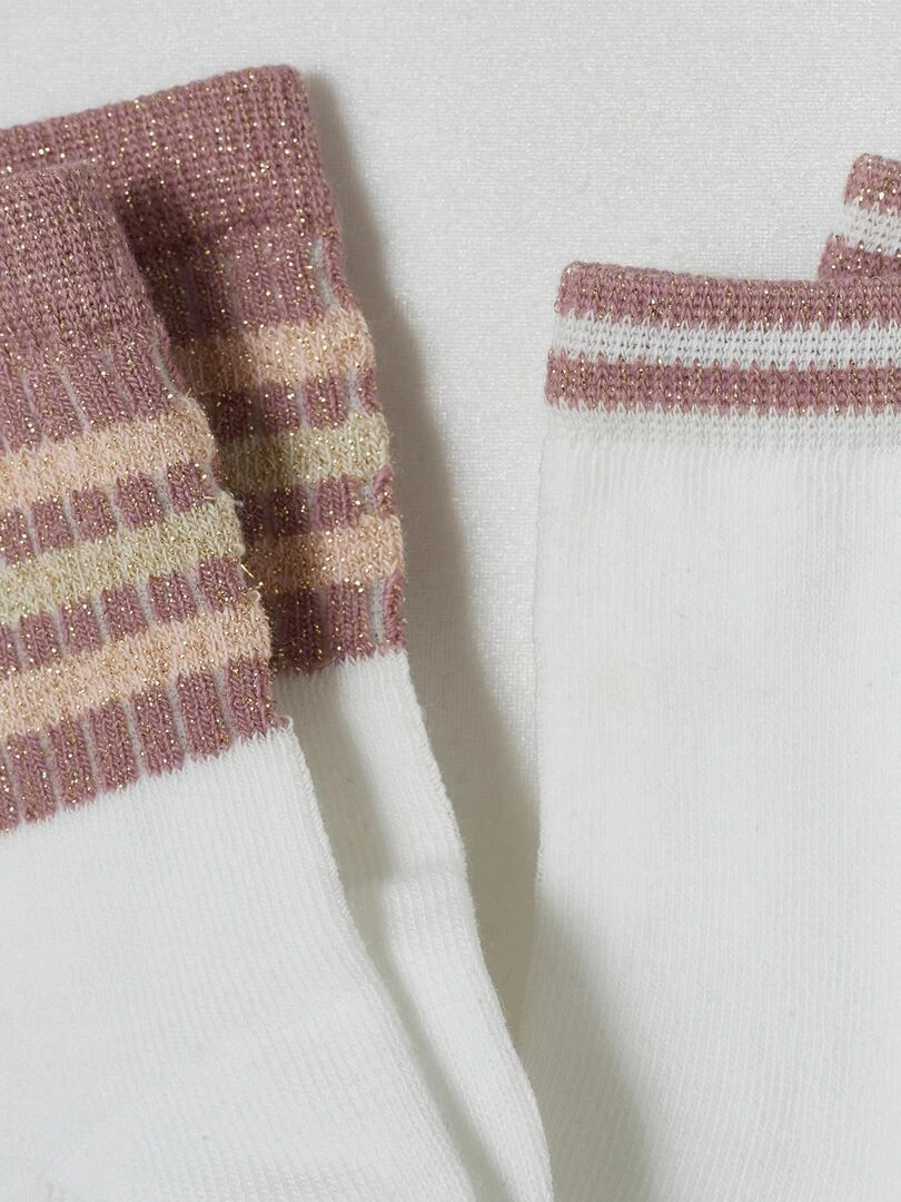 Lot de 2 paires de chaussettes rayées Climatyl   Damart   Blanc