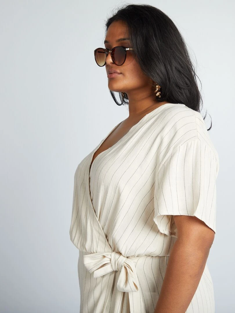 Robe coupe portefeuille   Beige