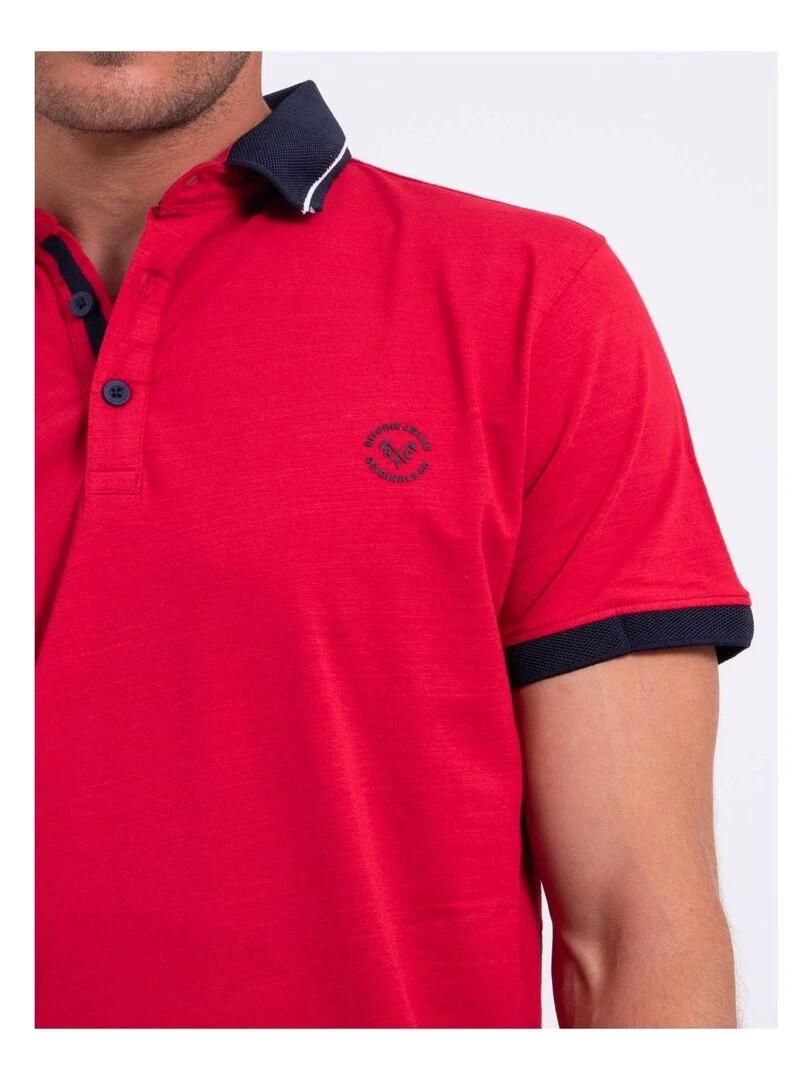 Polo manches courtes pur coton PUMADY   Rouge