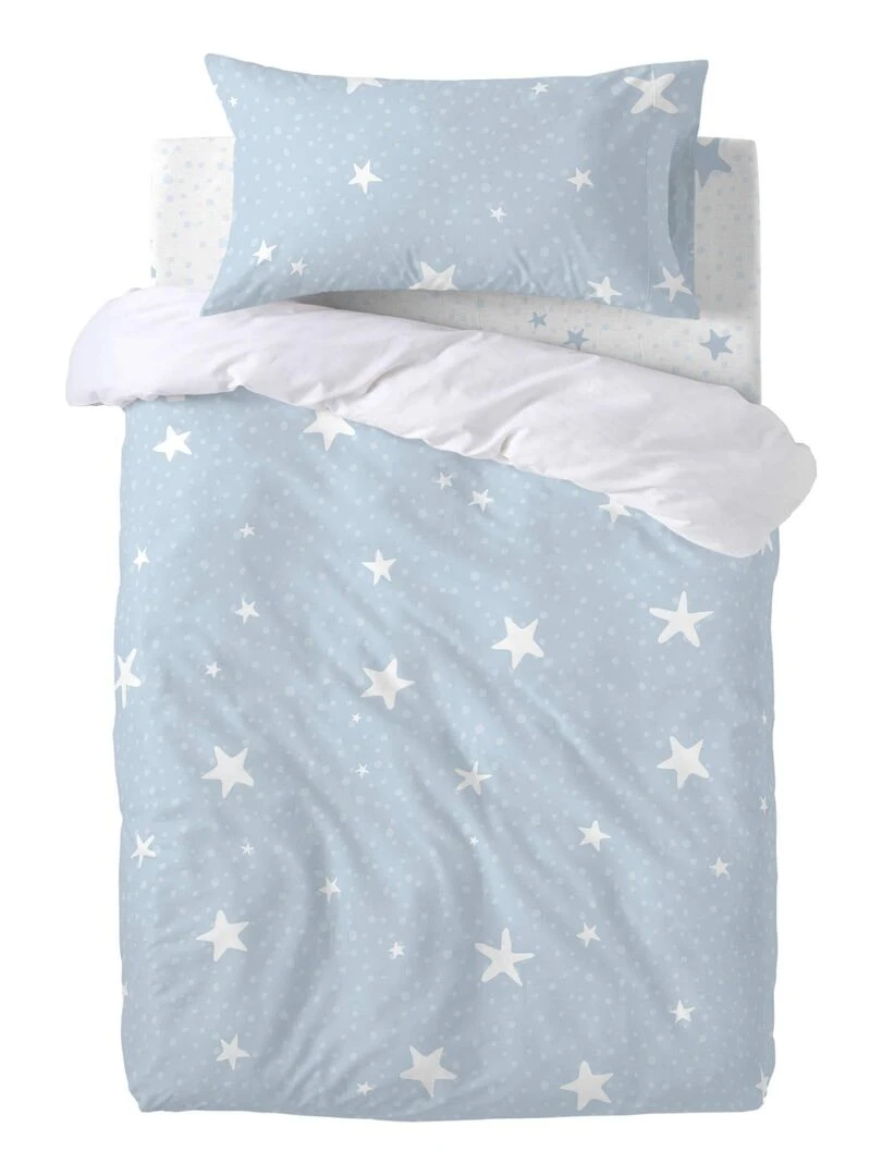 Parure housse de couette 2 pièces Little star "Happyfriday"   Bleu