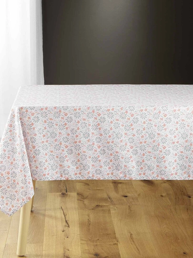 Nappe rectangulaire 140x240 cm Florelle corail microfibre Orange