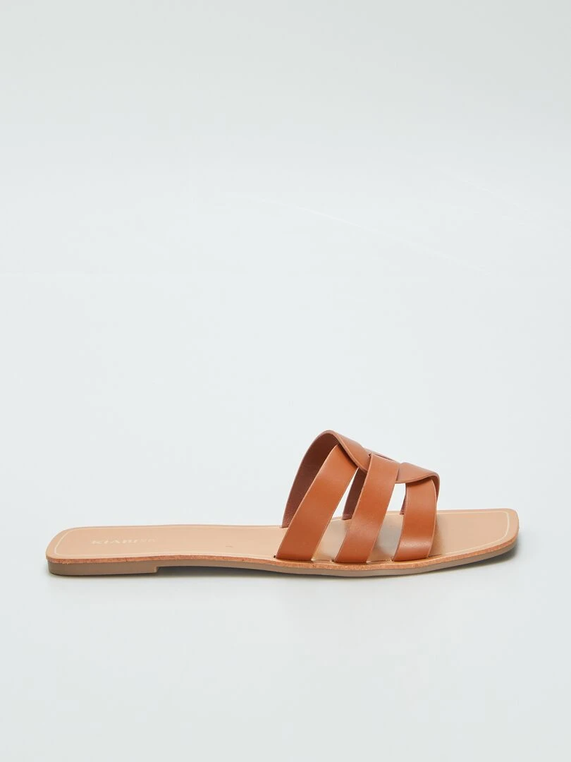Sandales à brides croisées Marron