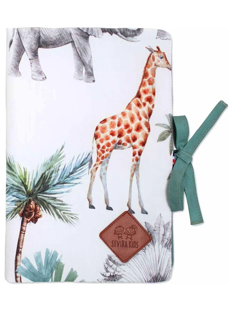 Protège carnet de santé bébé en coton Safari Multicolore