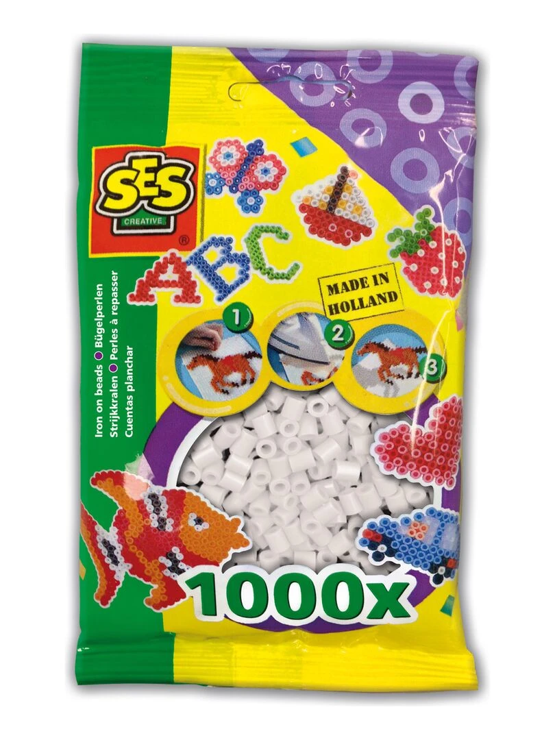 Sachet de 1000 perles Technique à repasser : Blanc N/A