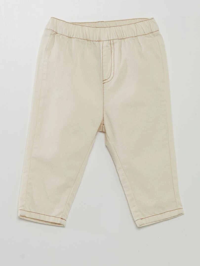Ensemble tee shirt + pantalon paperbag   Beige