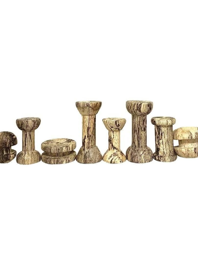 Mini bobines en bois de Cocotier naturel set de 10 Multicolore