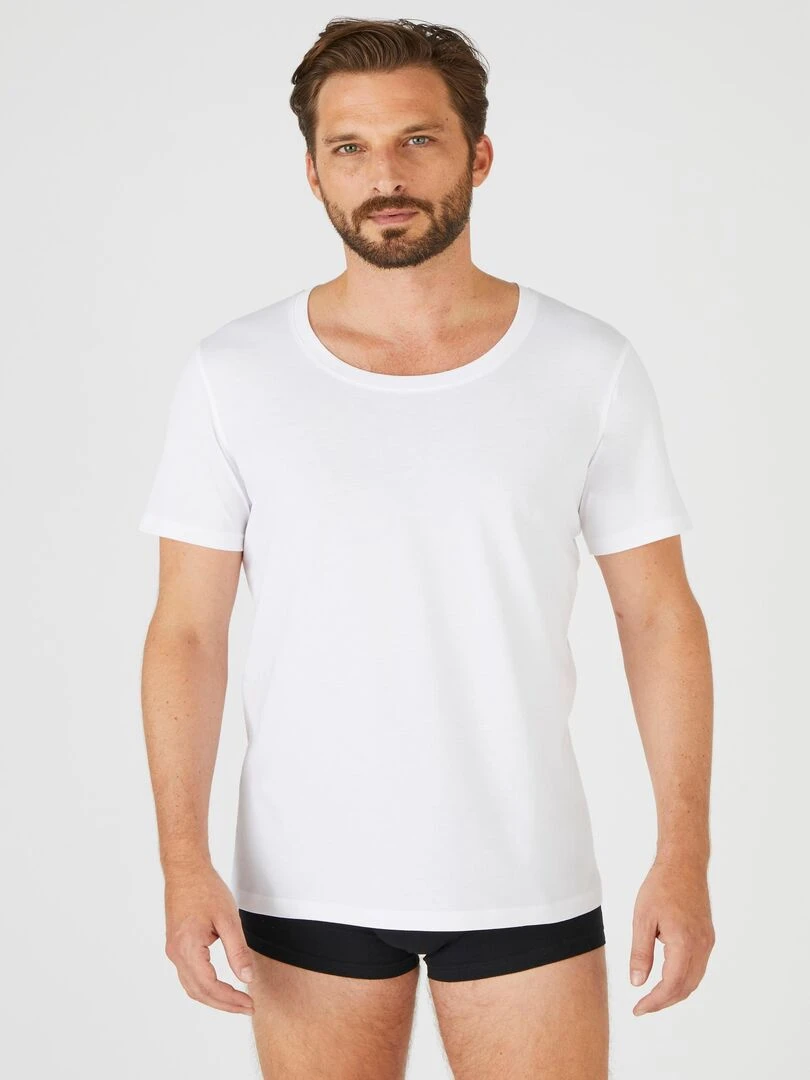 Tee shirt manches courtes en pur coton pima Damart Blanc
