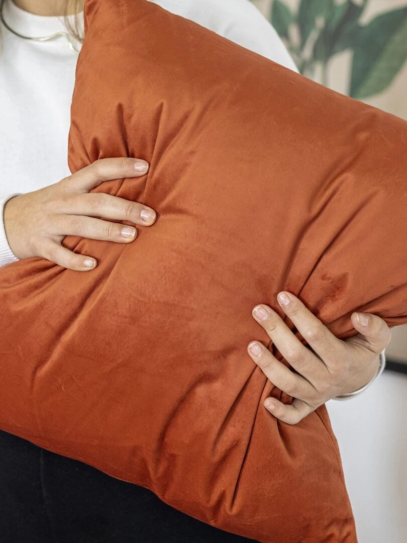 Housse de coussin décoratif Velvet "Happyfriday" Orange