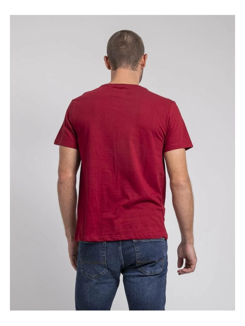 T shirt col rond pur coton JAKITED   Bordeaux