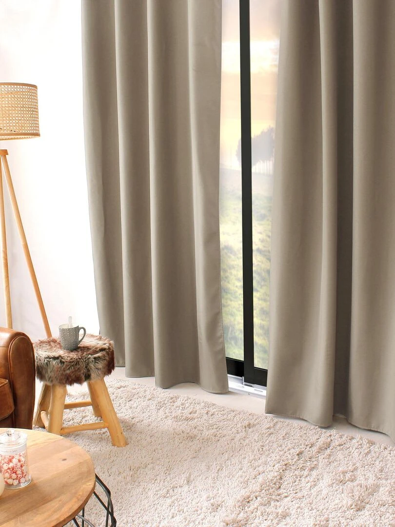 Rideau thermique en microfibre doublée   Beige