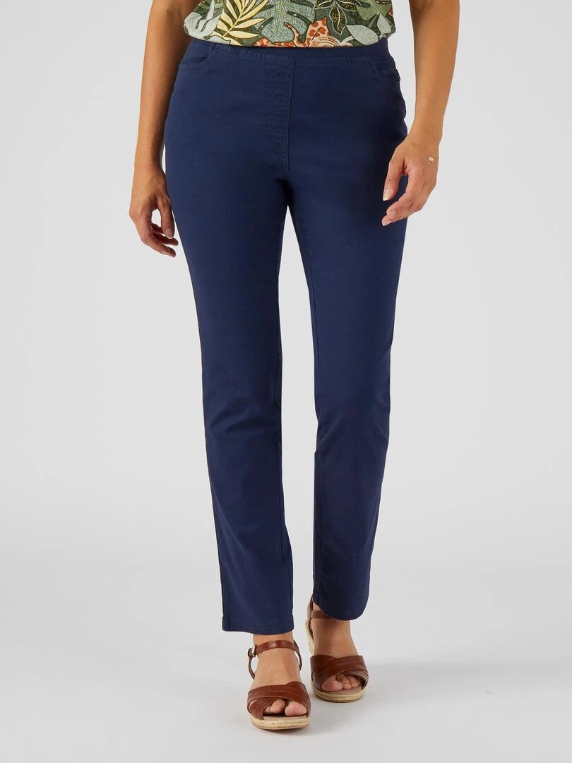 Pantalon gabardine extensible Damart Bleu marine