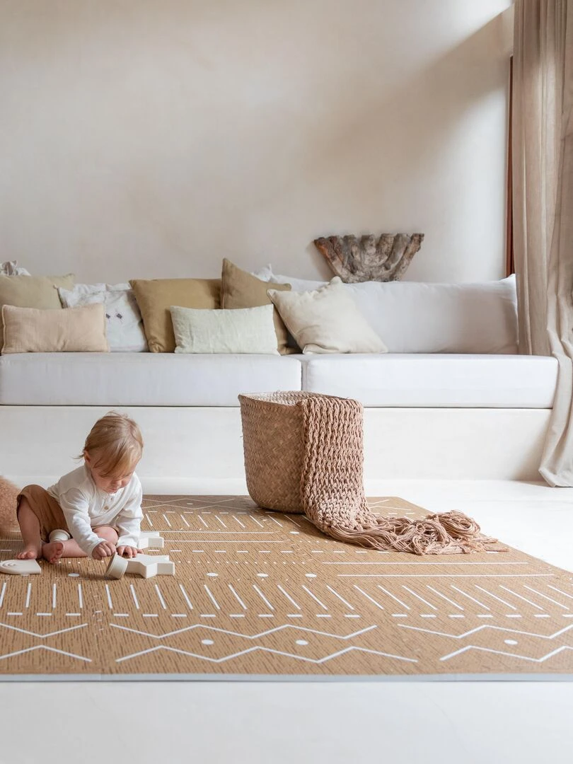 Tapis de jeu mousse BERBER PUZZLEMAT CAMEL   Marron chocolat