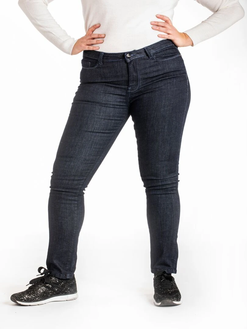 Jeans taille haute slim denim OBS6 'OBER' Bleu
