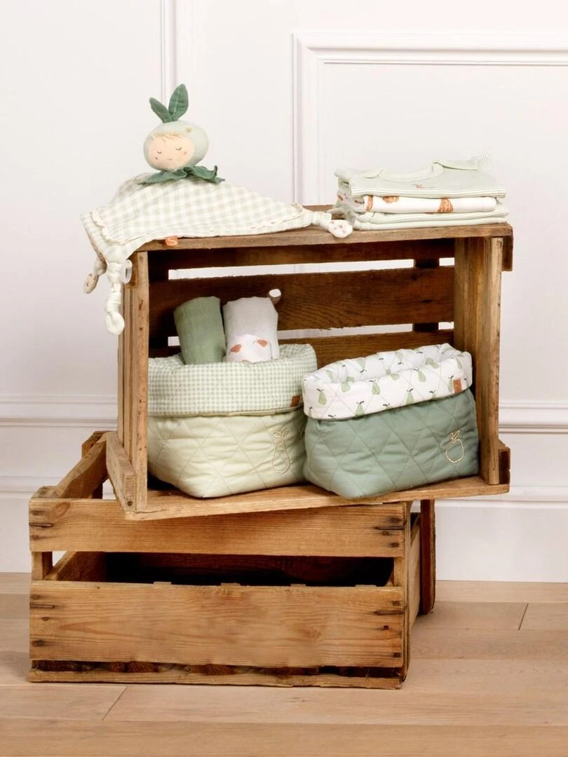 Lot de 2 panières en coton Vert tilleul SAUTHON Vert
