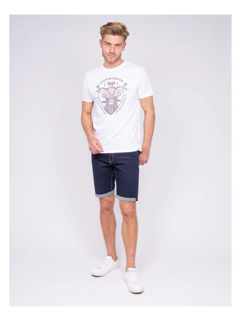 T shirt col rond pur coton NERLIN   Blanc