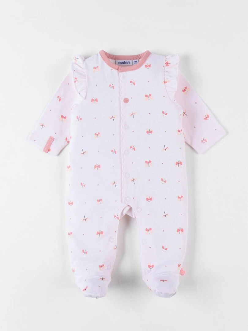 Pyjama 1 pièce papillons en jersey clair Noukie's Rose