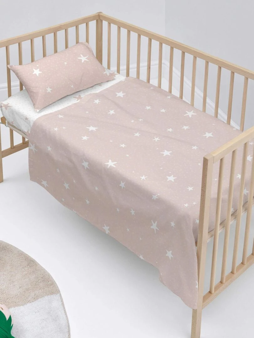 Parure de lit 2 pièces Little star Lit Bébé "Happyfriday" Rose