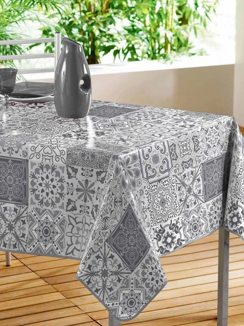 Nappe rectangle PVC Modele Persane Gris