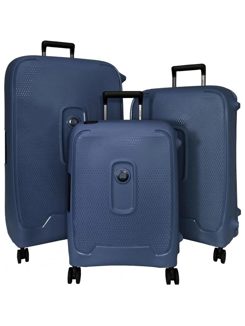 Lot 3 valises rigides Montcenis dont 1 cabine 55 cm T ABS Bleu