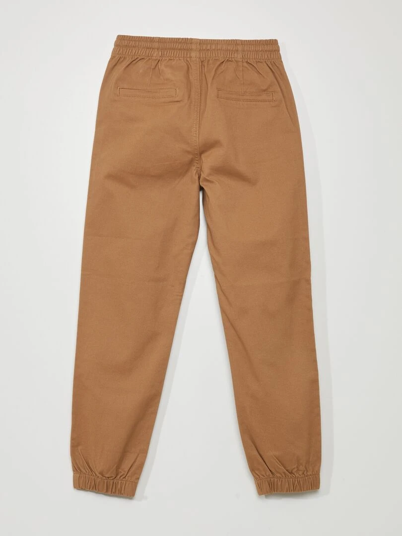 Pantalon jogger avec taille élastiquée Beige