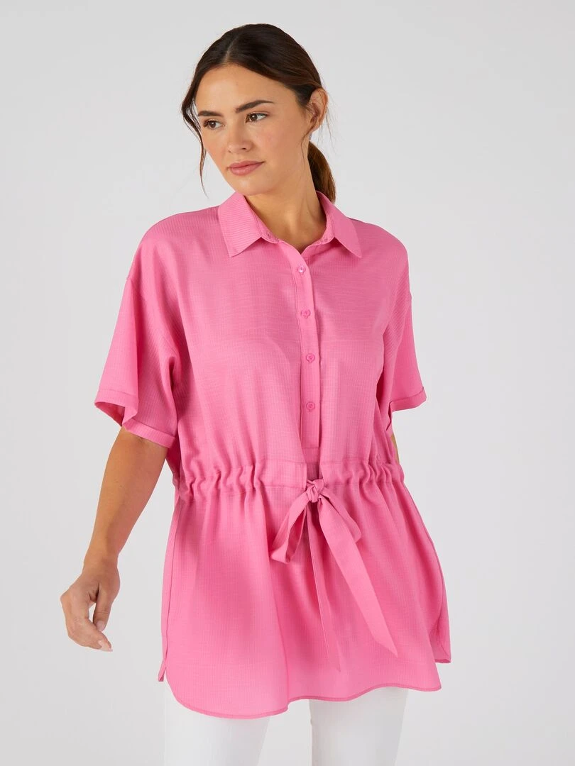 Chemisier esprit tunique ceinturé Damart Rose
