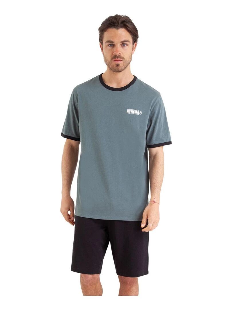 Pyjama court homme Ecopack Gris Noir