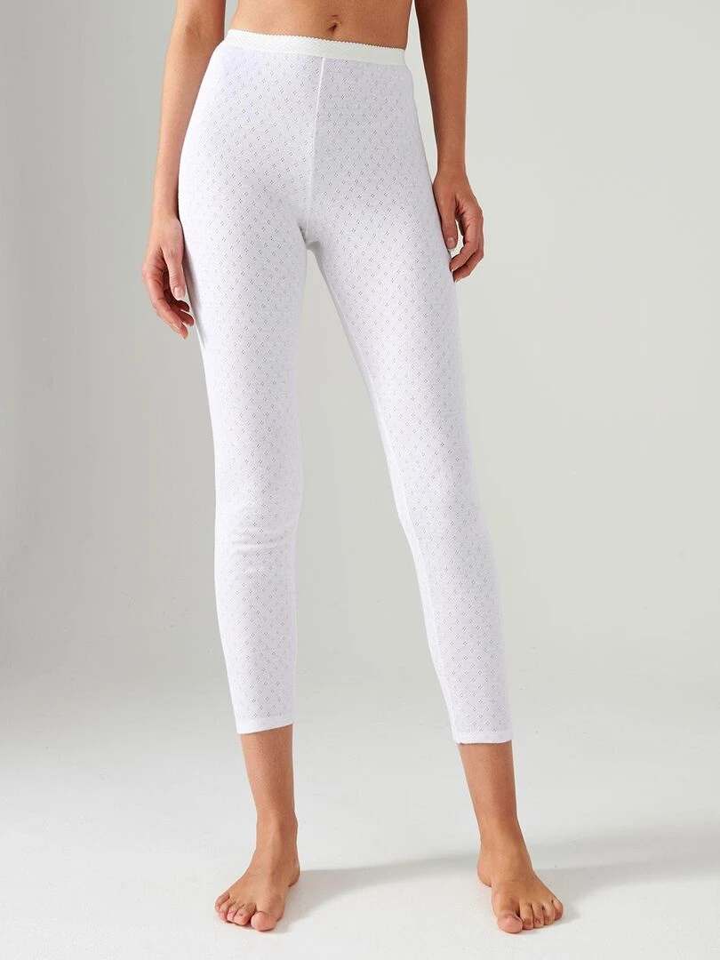 Caleçon maille ajourée Thermolactyl Damart Blanc