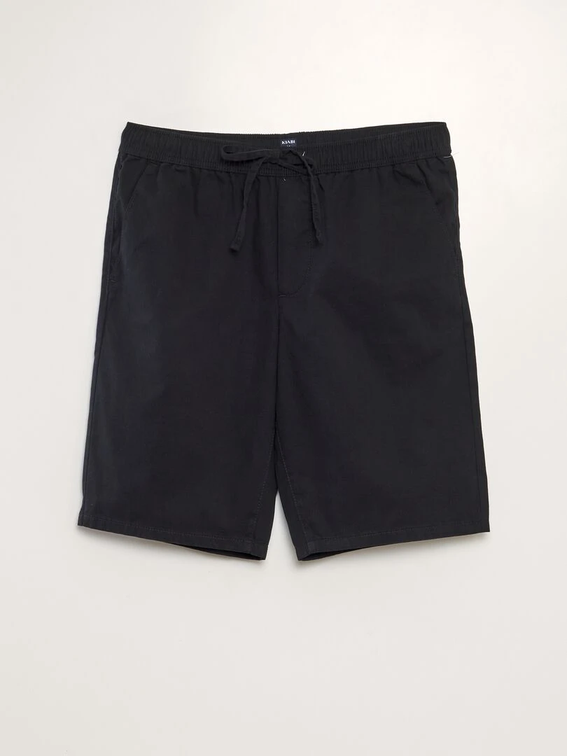 Bermuda chino avec taille élastiquée noir