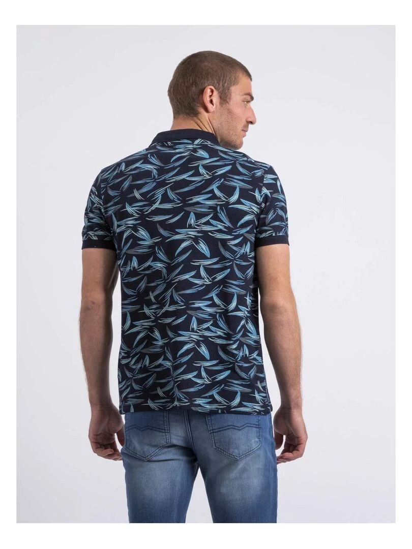 Polo manches courtes motifs PABRUNO Bleu marine