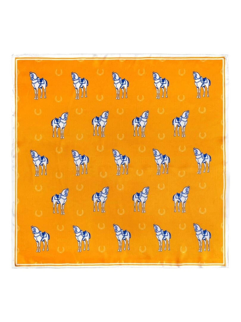 Carré de soie Piccolo Equidae Orange
