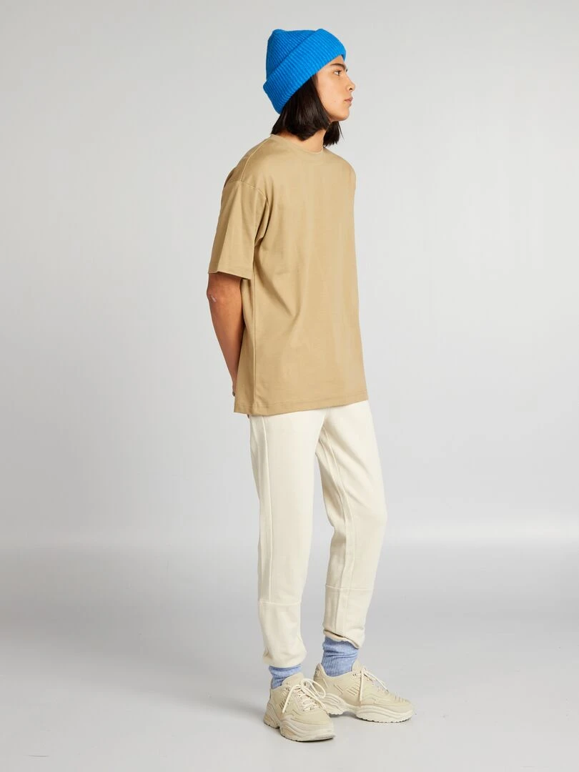 Pantalon de jogging à détails contrastés Ecru