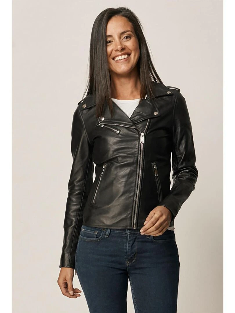 Lee Cooper Veste manches longues cuir regular fit BELLA Noir